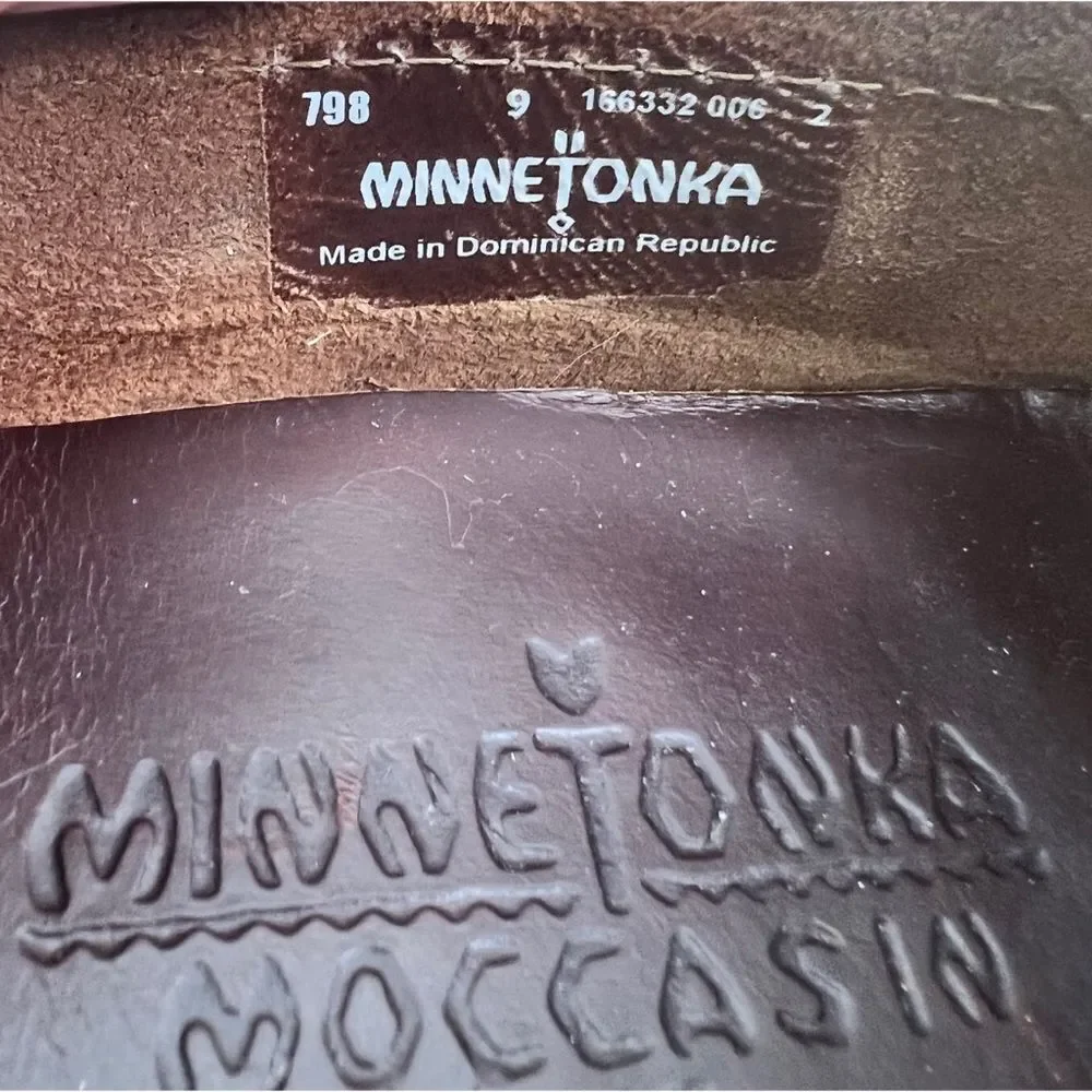 Minnetonka Moosehide Driver Slipper Loafer Moccassin 798 Chocolate Brown Sz 9